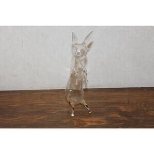 Vintage Glass Hand Blown Miniature Rabbit Apricot Bols Liqueur Bottle